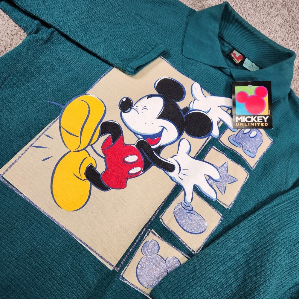 Vintage Mickey Mouse‎ Shirt Mens Medium Brazos Unlimited 90s 80s Disney Sweater
